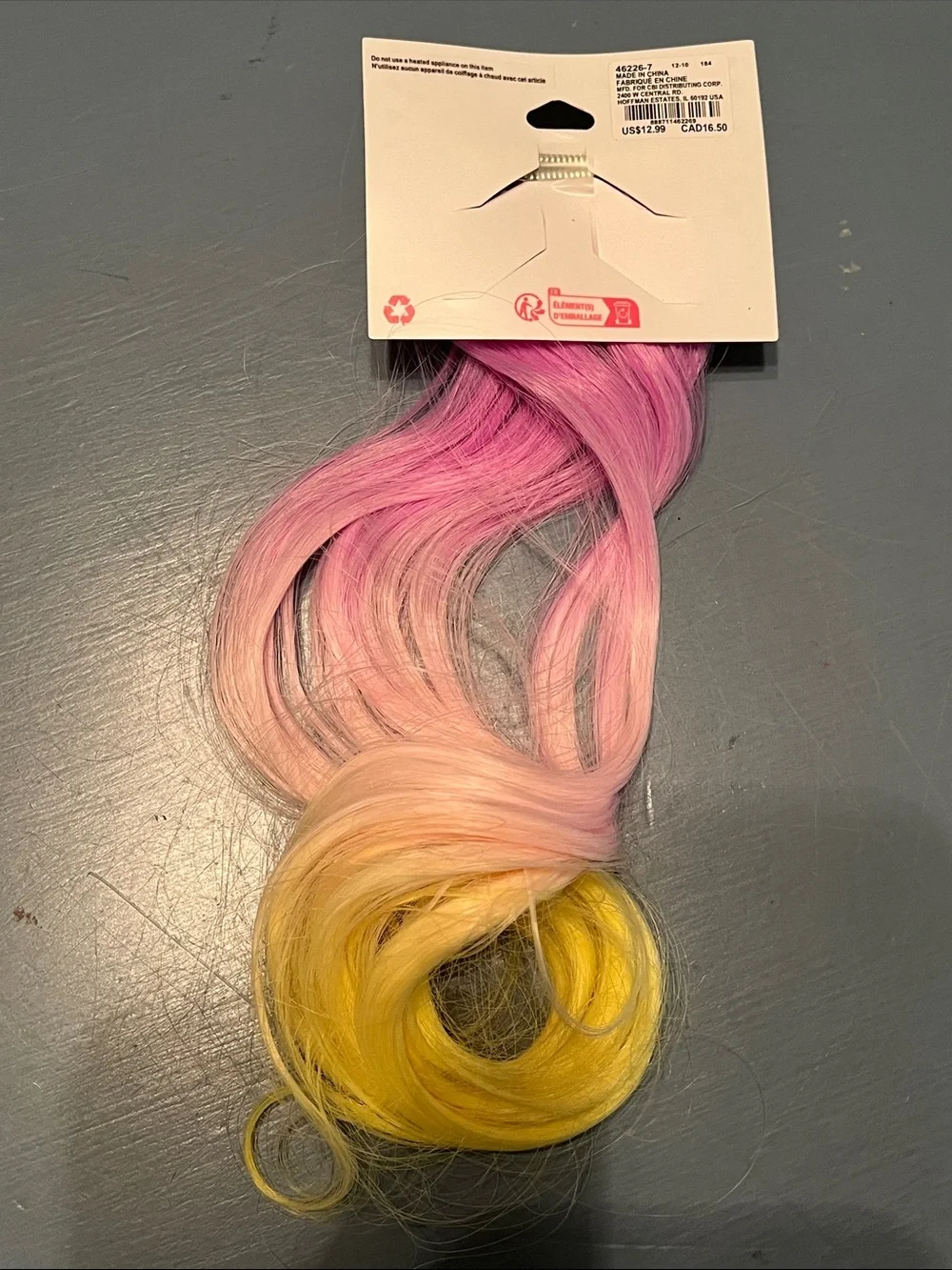 NEW Claire's Butterfly Hair Extension Clip Pink Purple Peach Yellow Ombre